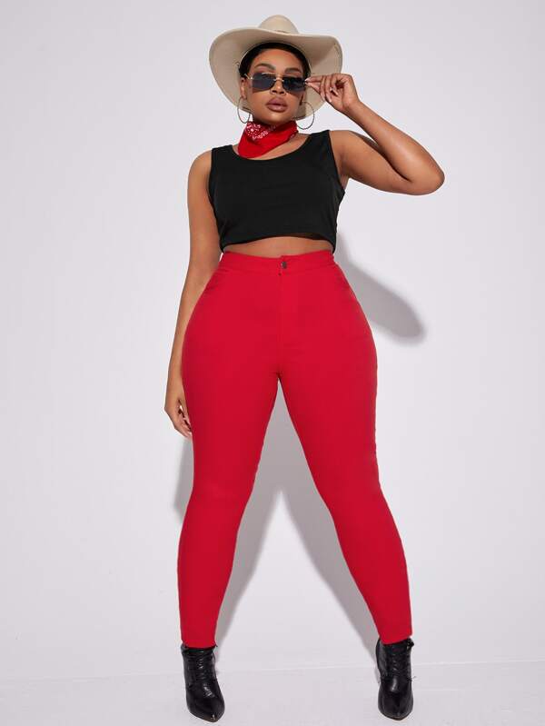 SHEIN SXY Plus High Waist Skinny Jeans SHEIN USA