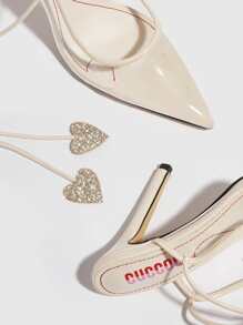 CUCCOO SZL 腿部繫帶設計細跟繫帶高跟單鞋 - 杏色 - 查看 3