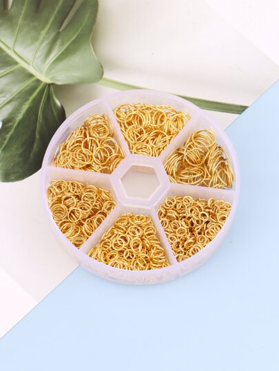 1 套 6 槽未完成环（约 970 个）开口跳环工艺珠宝连接器链环用于珠宝制作