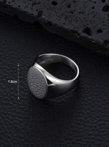 男士幾何設計戒指 - 銀色 - 查看 3