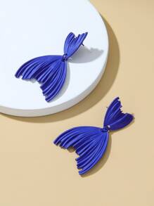 Fish Tail Decor Drop Earrings - Blue - View 2