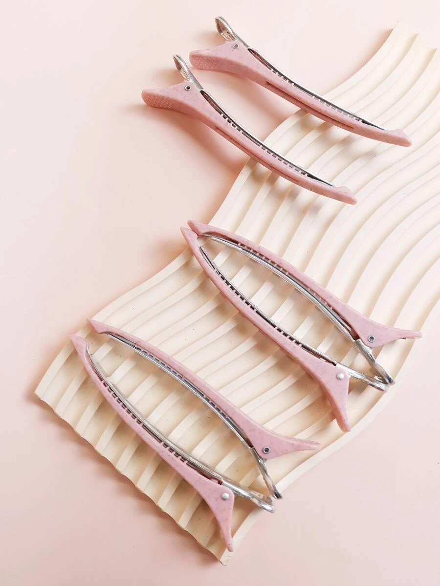 6pcs Minimalist Hair Clip - Dusty Pink - View 1