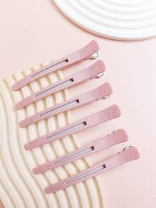 6pcs Minimalist Hair Clip - Dusty Pink - View 4