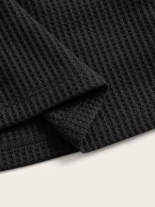 SHEIN EZwear 字母貼布抹胸上衣 - 黑色 - 查看 4