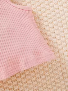 嬰兒女孩3入組肋針針織高領背心