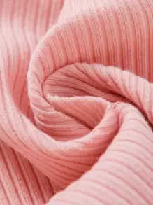 嬰兒女孩3入組肋針針織高領背心