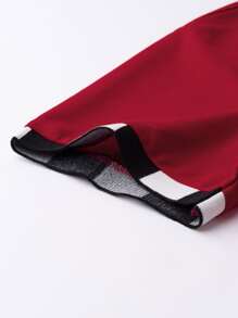 Manfinity Men Elk Print Contrast Trim Polo Shirt - Burgundy - View 3