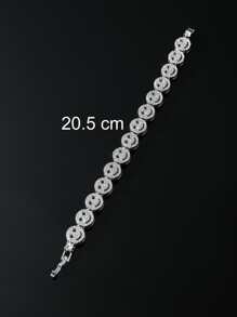 Chuỗi Hip Hop phổ biến dành cho nữ Vòng đeo tay trang trí biểu hiện Rhinestone - Bạc - Xem 4