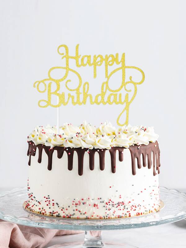 1PC Happy Birthday Cake Topper Inserts, Cupcake Toppers For Birthday