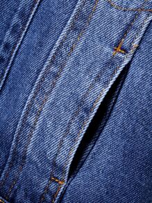 小男童翻蓋細節連帽假兩件牛仔夾克不帶T恤