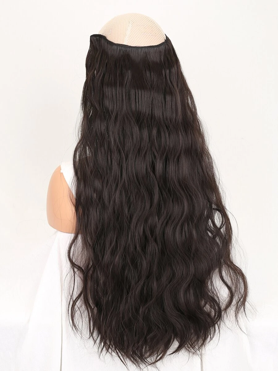 Long Curly Synthetic Hair Extension - Chocolate Brown - View 1