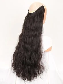 Long Curly Synthetic Hair Extension - Chocolate Brown - View 4