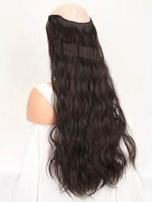 Long Curly Synthetic Hair Extension - Chocolate Brown - View 5