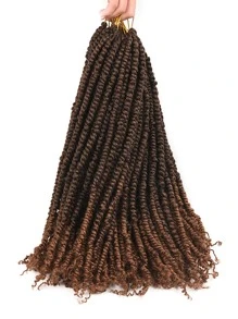 1pack Long Passion Twist Crochet Synthetic Hair Extension - Multicolor - View 1