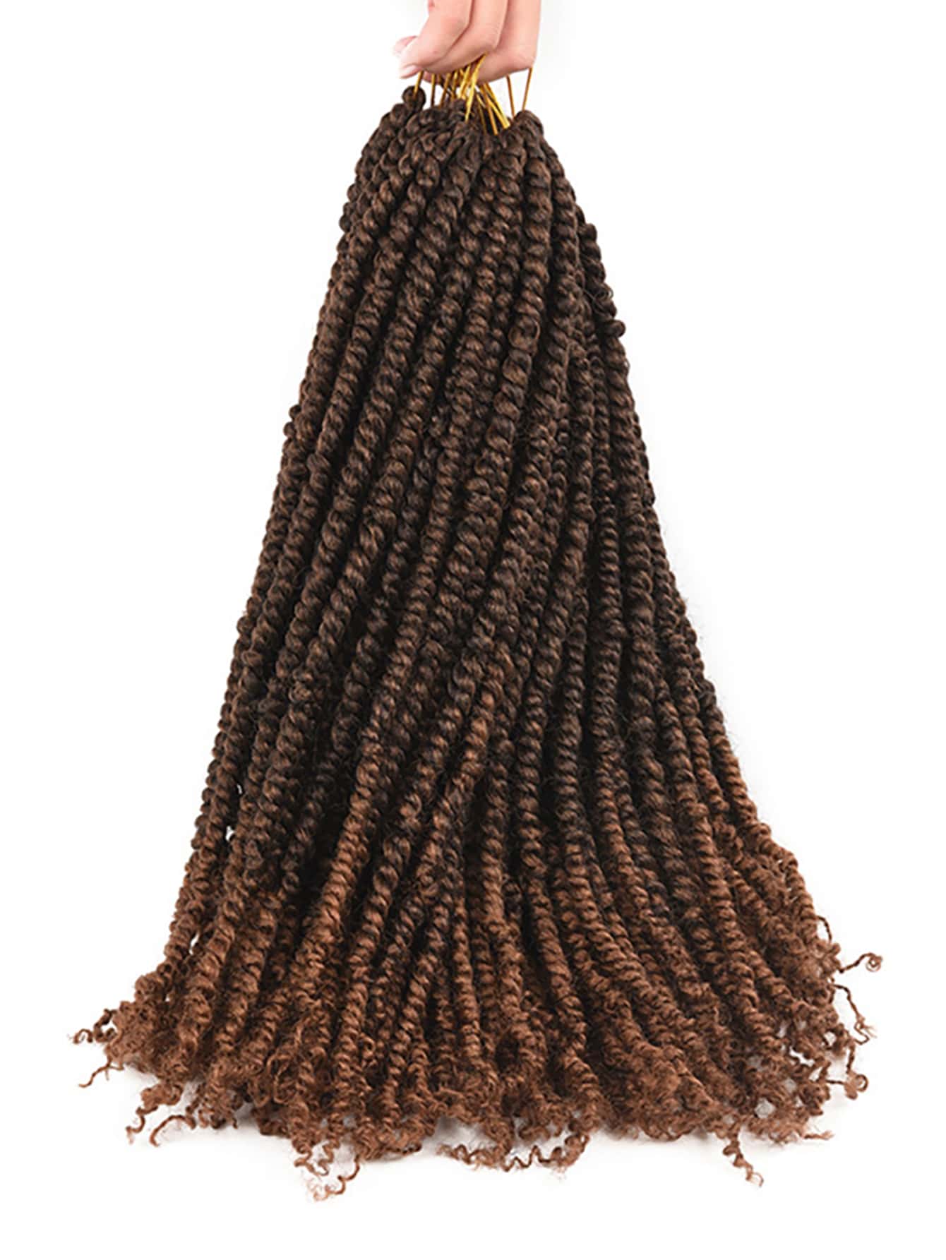 1pack Long Passion Twist Crochet Synthetic Hair Extension - Multicolor - View 1