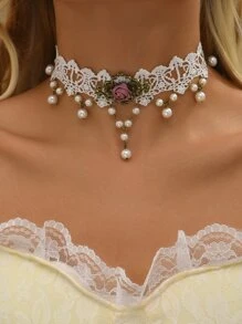 Hoa & Đồ trang trí Ngọc Trai giả Vòng đeo cổ - Nhiều màu - Xem 1