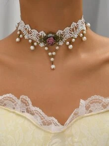 Hoa & Đồ trang trí Ngọc Trai giả Vòng đeo cổ - Nhiều màu - Xem 6