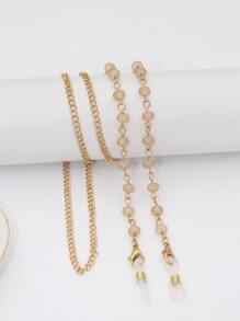 Cadena para gafas con diseño de cuenta - Dorado - Ver 2