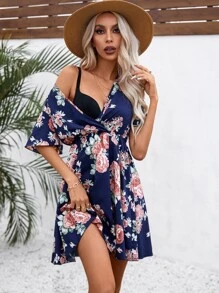 印花罩衫 - 藏蓝色 - 查看 3