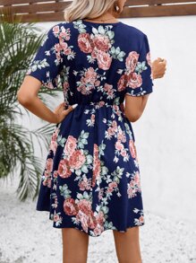 印花罩衫 - 藏蓝色 - 查看 2