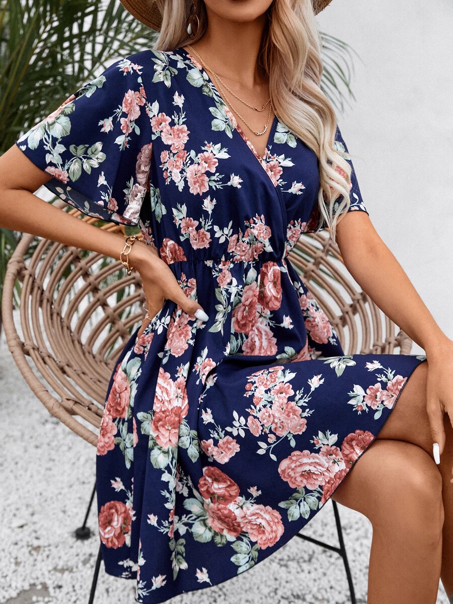 印花罩衫 - 藏蓝色 - 查看 1