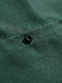 Manfinity Men Solid Button Up Shirt - Green - View 3