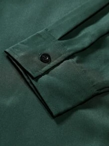 Manfinity Men Solid Button Up Shirt - Green - View 6