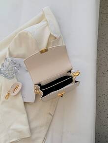 迷你翻蓋方包 - 米色 - 查看 4