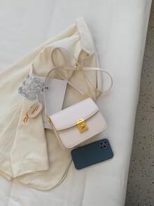 迷你翻蓋方包 - 米色 - 查看 5