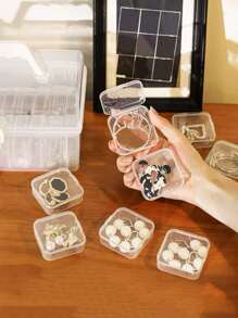 10 piezas Mini caja de almacenamiento de joyería transparente - Blanco - Ver 3