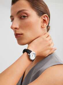 MOTF PREMIUM 圓形石英表 - 黑色 - 查看 6