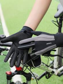 1pair Letter Graphic Outdoor Sports Gloves - Multicolor - View 1