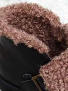 Botas de combate con diseño de hebilla plataforma - Negro - Ver 8