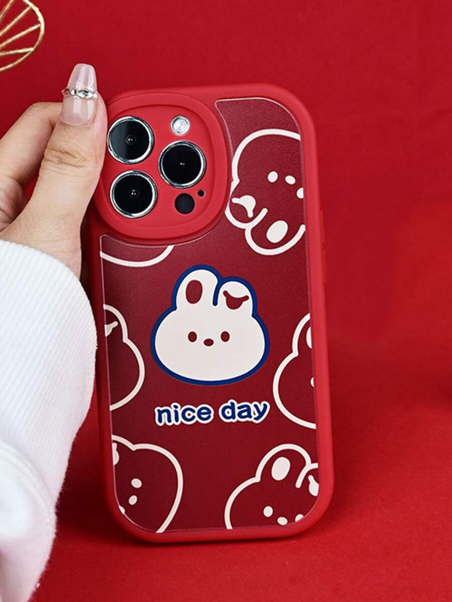 卡通兔子圖案手機殼 - 彩色 - 查看 1