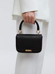 MOTF PREMIUM MINI METAL DECOR FLAP SQUARE BAG - Black - View 1