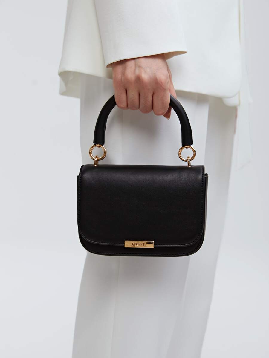 MOTF PREMIUM MINI METAL DECOR FLAP SQUARE BAG - Black - View 1