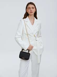 MOTF PREMIUM MINI METAL DECOR FLAP SQUARE BAG - Black - View 3