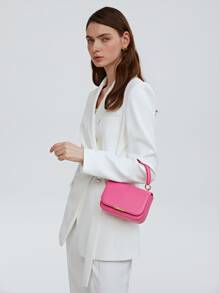 MOTF PREMIUM MINI METAL DECOR FLAP SQUARE BAG - Hot Pink - View 7