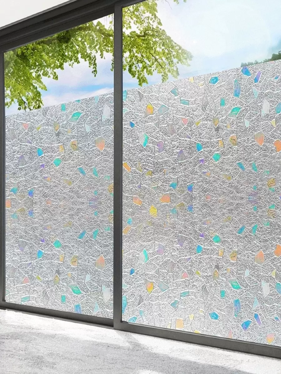1入組裝飾性磨砂窗膜 - 無色 - 查看 1