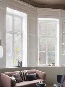 1入組裝飾性磨砂窗膜 - 無色 - 查看 3