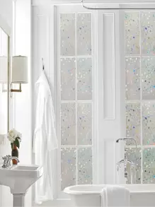 1入組裝飾性磨砂窗膜 - 無色 - 查看 4