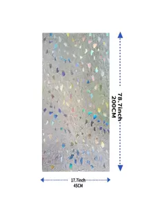 1入組裝飾性磨砂窗膜 - 無色 - 查看 5