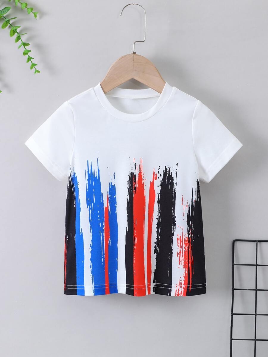 小男童筆刷圖案T恤