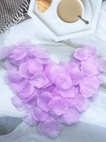 Bộ 500 Cánh Hoa Hồng Nhân Tạo Hoa Nhân Tạo Cánh Hoa Lụa Cho Ngày Lễ Tình Nhân Hoa Cưới Trang Trí - Màu tím - Xem 1