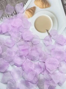 Bộ 500 Cánh Hoa Hồng Nhân Tạo Hoa Nhân Tạo Cánh Hoa Lụa Cho Ngày Lễ Tình Nhân Hoa Cưới Trang Trí - Màu tím - Xem 3