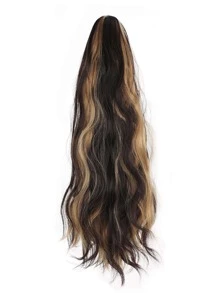 Medium Curly Ponytail Synthetic Hair Extension - Two-Tone - View 1