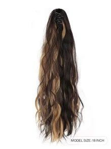 Medium Curly Ponytail Synthetic Hair Extension - Two-Tone - View 2