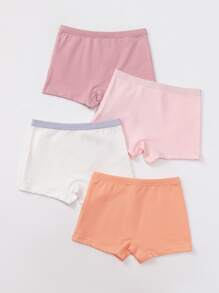 Young Girl 4pcs Cartoon Graphic Shortie Brief - Multicolor - View 2