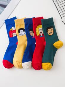 5 pares Calcetines con figura de dibujos animados - Multicolor - Ver 1
