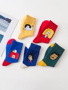 5 pares Calcetines con figura de dibujos animados - Multicolor - Ver 2